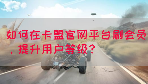 如何在卡盟官网平台刷会员，提升用户等级？