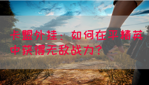 卡盟外挂：如何在平精英中获得无敌战力？