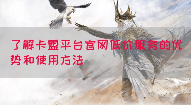 了解卡盟平台官网低价服务的优势和使用方法