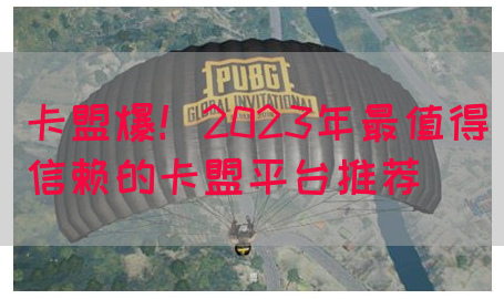 卡盟爆！2023年最值得信赖的卡盟平台推荐(图1)