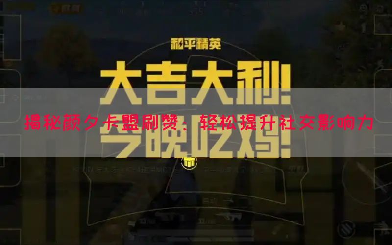 揭秘颜夕卡盟刷赞：轻松提升社交影响力